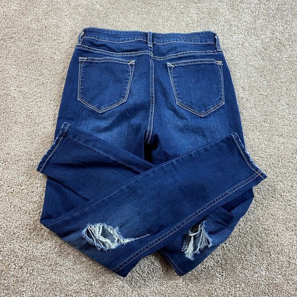 Vigoss Womens Ace Skinny Jeans 27x27 Dark Wash Distressed Stretch Denim - Picture 9 of 9